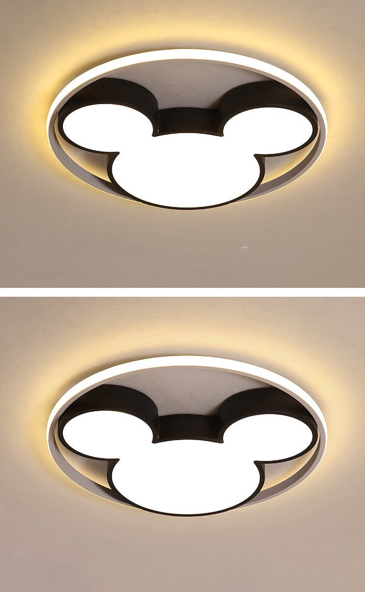 Cartoon Mouse LED Flush Mount Ceiling Light for Kids Room, Adorable Mouse Ceiling Fixture, Childrens Bedroom Lighting, Cute Animal Light, Nursery Decor, Energy Efficient LED, Playful Ceiling Lamp, Child-Friendly Light Fixture