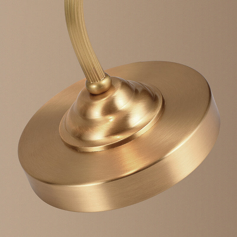 Vintage Copper Glass Petal Shade 1-Light Table Lamp for Bedroom
