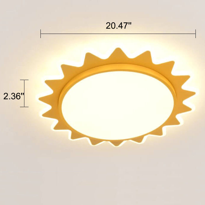 Creative Cartoon Sun LED Flush Mount Ceiling Light for Kids Rooms, Playrooms, and Nurseries - Fun & Bright Illumination, Energy-Efficient Design, Easy Installation