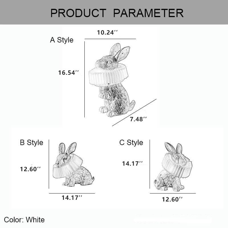 Modern Creative Resin Rabbit LED Table Lamp - Cute Decorative Night Light for Home, Kids Room, Nursery, Unique Gifts, Contemporary Design, Eco-Friendly Lighting, Ambient Lighting for Bedroom, Stylish Table Decor, Whimsical Animal Lamp, LED Light Fixture