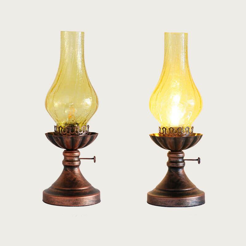 Vintage Kerosene Oil Lamp Table Light - Antique Decor, Rustic Home Lighting, Classic 1-Light Design
