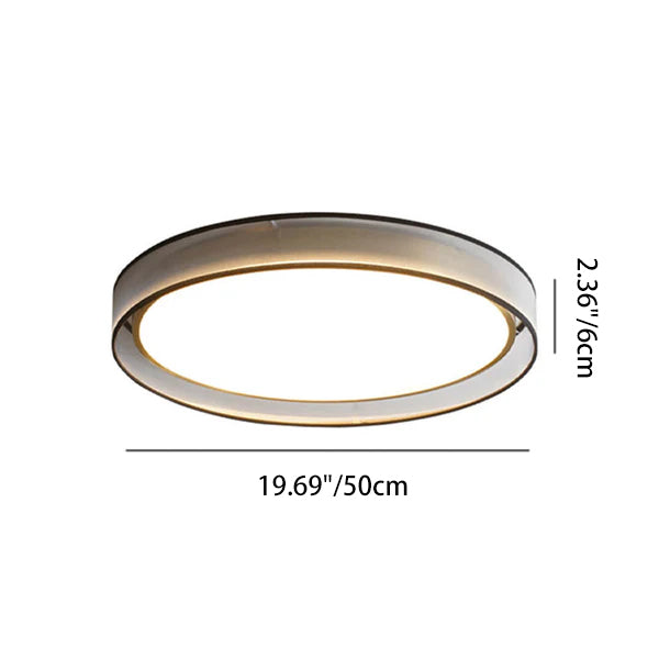 Contemporary Nordic Copper LED Flush Mount Ceiling Light - Round Gauze Fabric for Living Room & Bedroom
