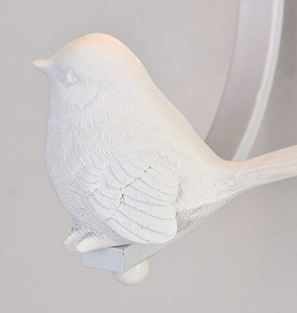 Modern Glass Shade Wall Sconce Lamp with Resin Bird Accent - 1-Light Fixture