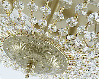 Vintage Round Crystal Flush Mount Ceiling Light 4/6 Light Fixture