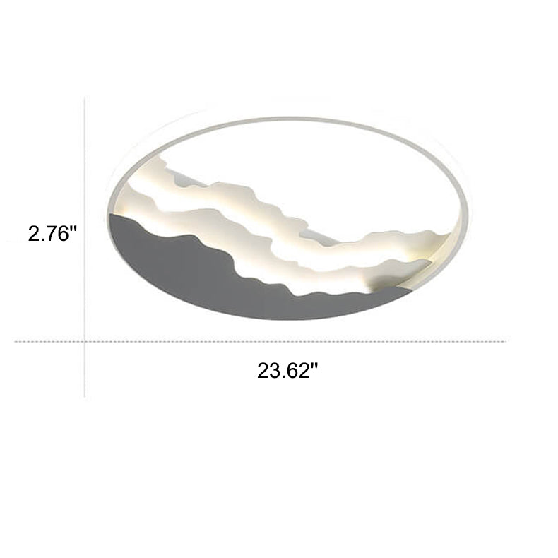 Nordic Sea Wave Round LED Flush Mount Ceiling Light for Modern Interiors