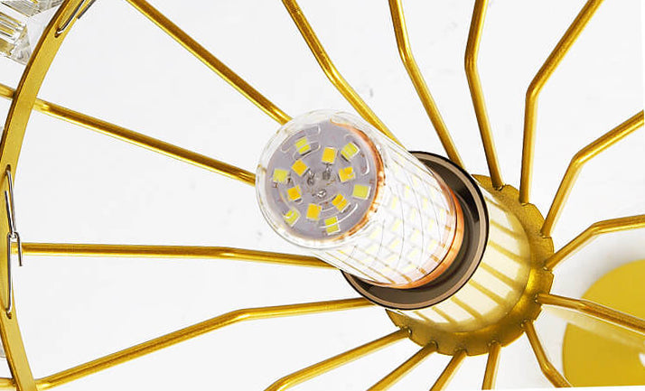 Modern Crystal Dome Semi-Flush Mount Ceiling Light - Elegant Home Lighting Fixture