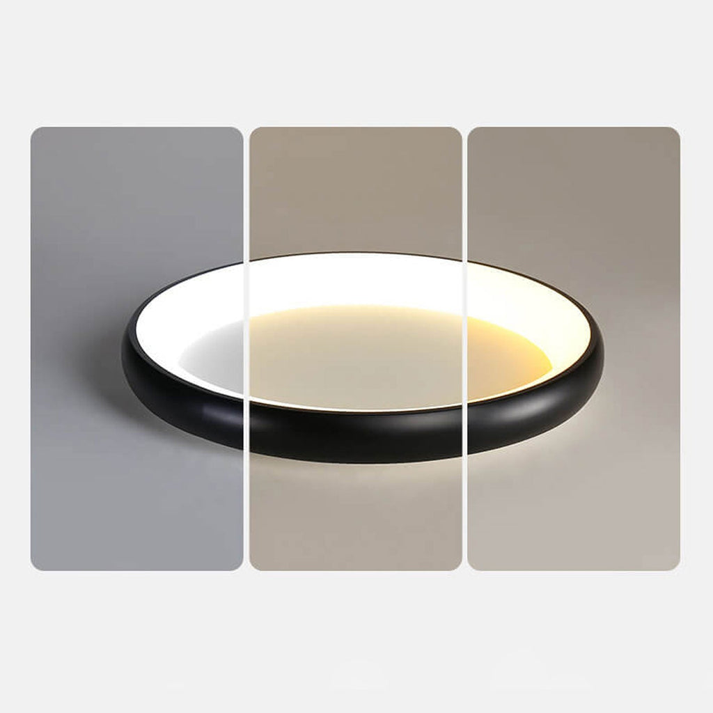 Modern Minimalist Round LED Flush Mount Ceiling Light - Aluminum & Acrylic Design