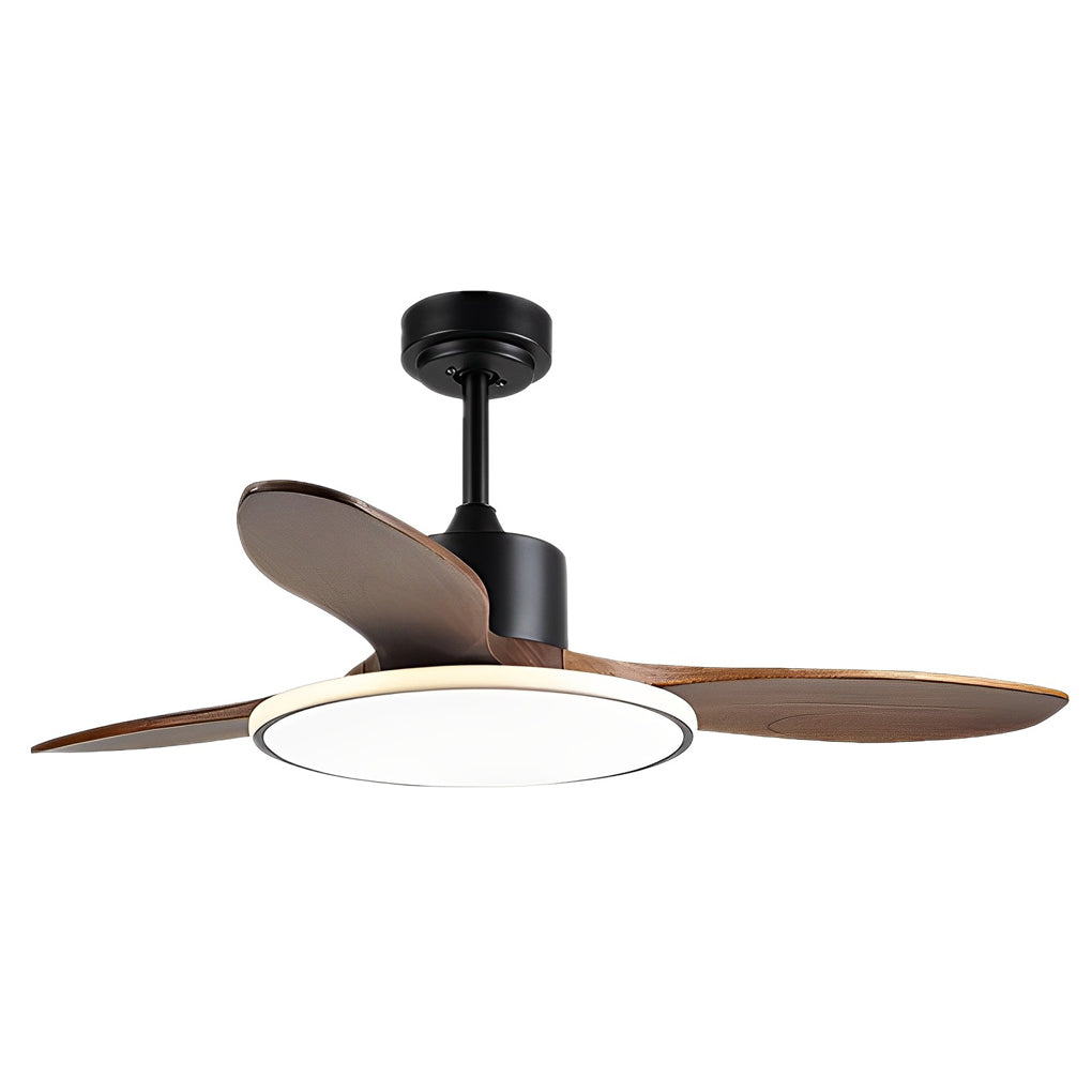 Wood Mute Dimmable LED Nordic Ceiling Fan Light with Remote Control