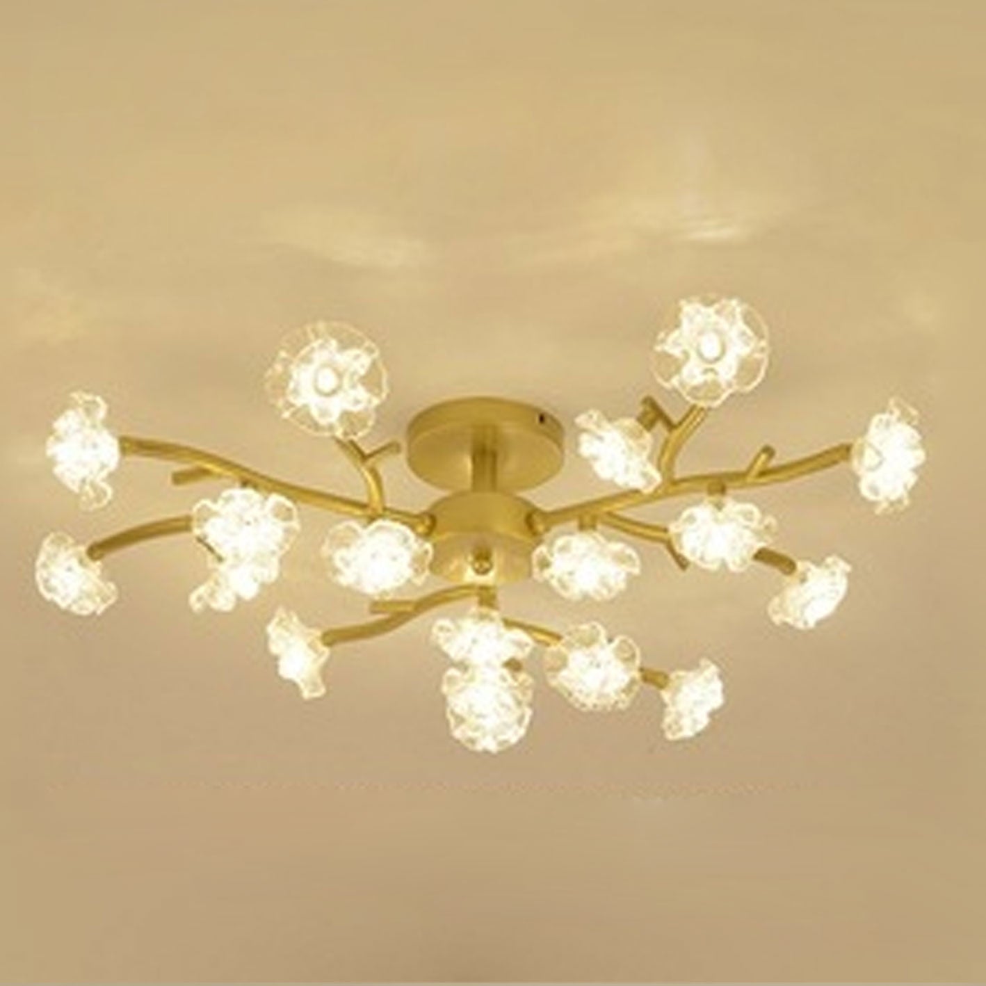 Nordic Creative Plum Blossom LED Semi-Flush Mount Ceiling Light
