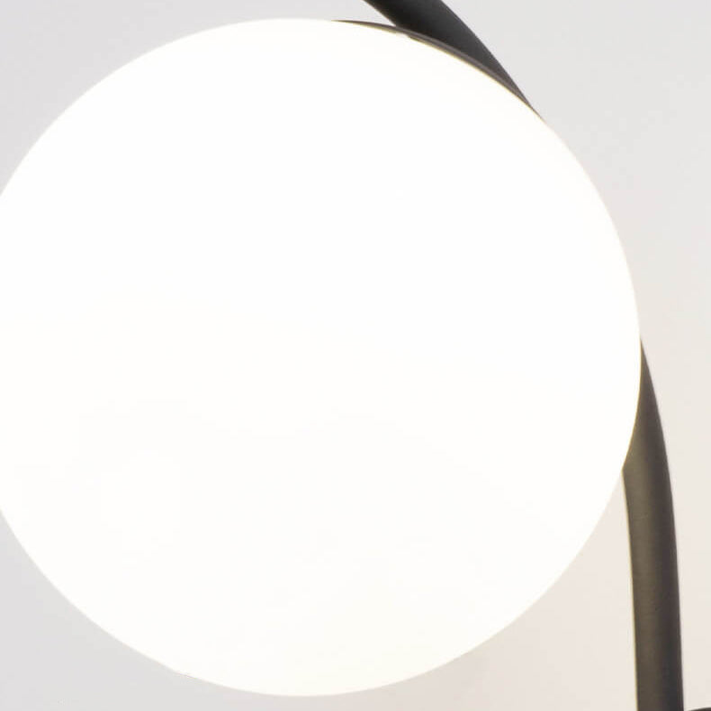 Nordic Arc Glass Globe Wall Sconce - 1-Light Modern Lighting Fixture, Scandinavian Style, Adjustable Mood Light for Living Room, Bedroom, Hallway Decor, Sleek Home Accent