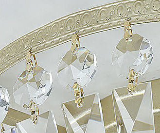 Vintage Round Crystal Flush Mount Ceiling Light 4/6 Light Fixture