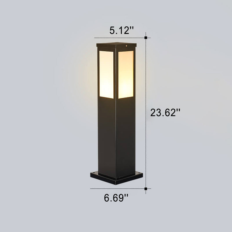 Modern Solar Lawn Square Column Outdoor Path Lamp Waterproof Garden Light