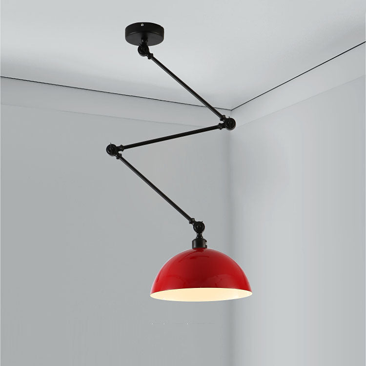Nordic 1-Light Bowl Semi-Flush Mount Lighting - Extendable Ceiling Fixture for Modern Homes