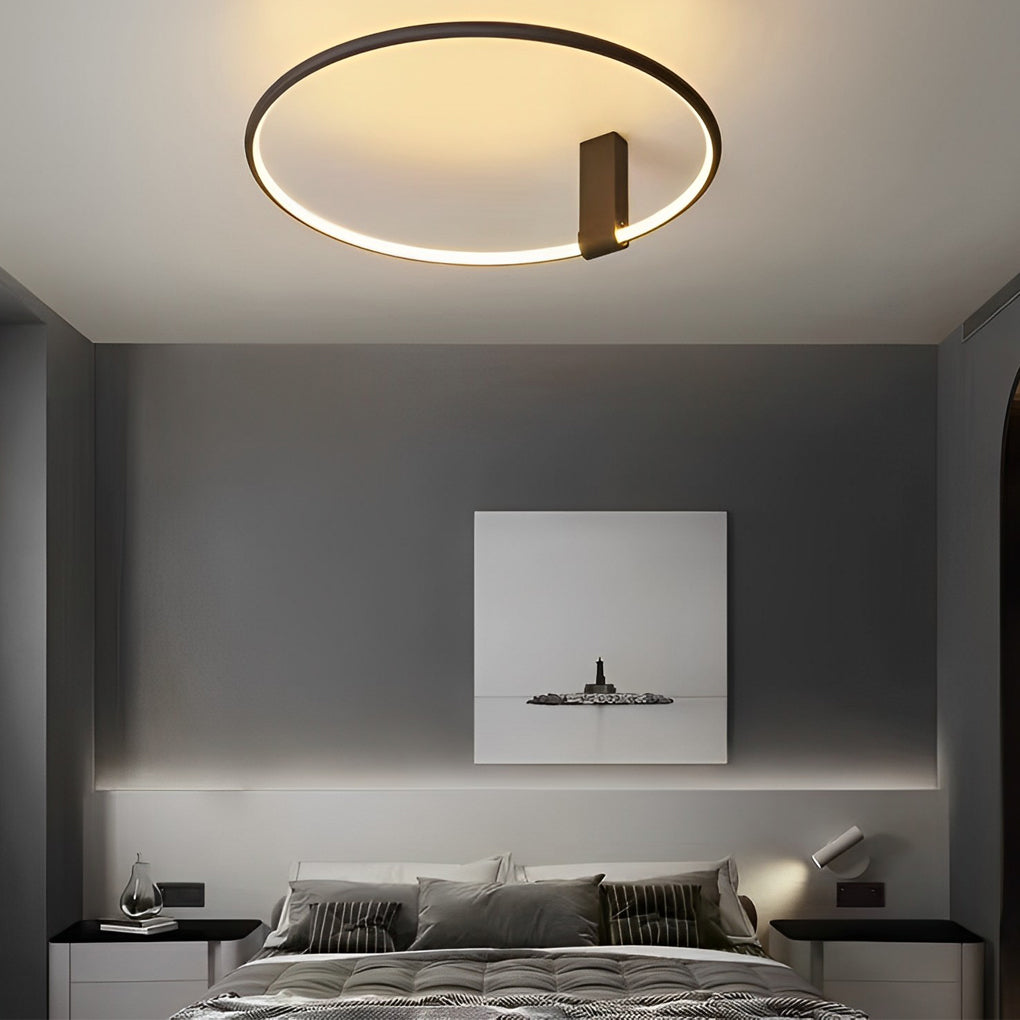 Adjustable Minimalist Round 3-Step Dimming LED Black Ceiling Light