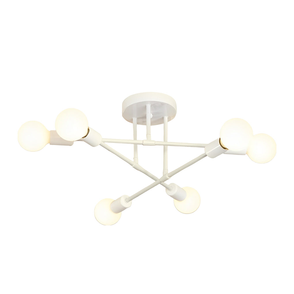 Elegant 6-Light Flush Mount Light, 22'' Dia, E26/E27 Ceiling Fixture