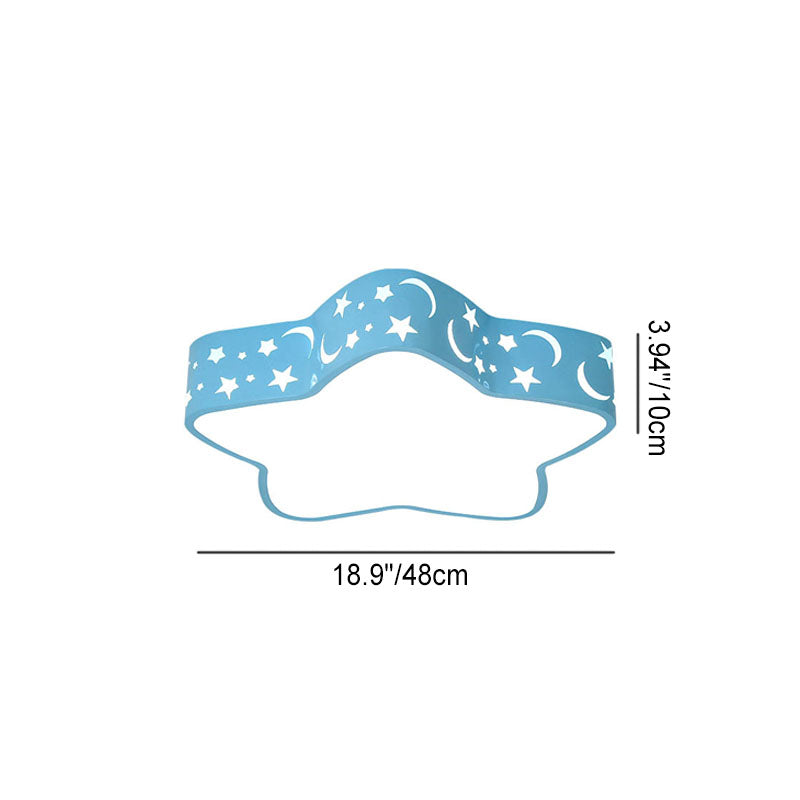 Cartoon Creative Star Shape LED Flush Mount Ceiling Light Fixture for Kids' Room, Nursery, Children’s Bedroom, Modern Ceiling Lamp, Cute Decorative Lighting, Energy-Efficient Star Pendant Light for Playroom or Baby Room