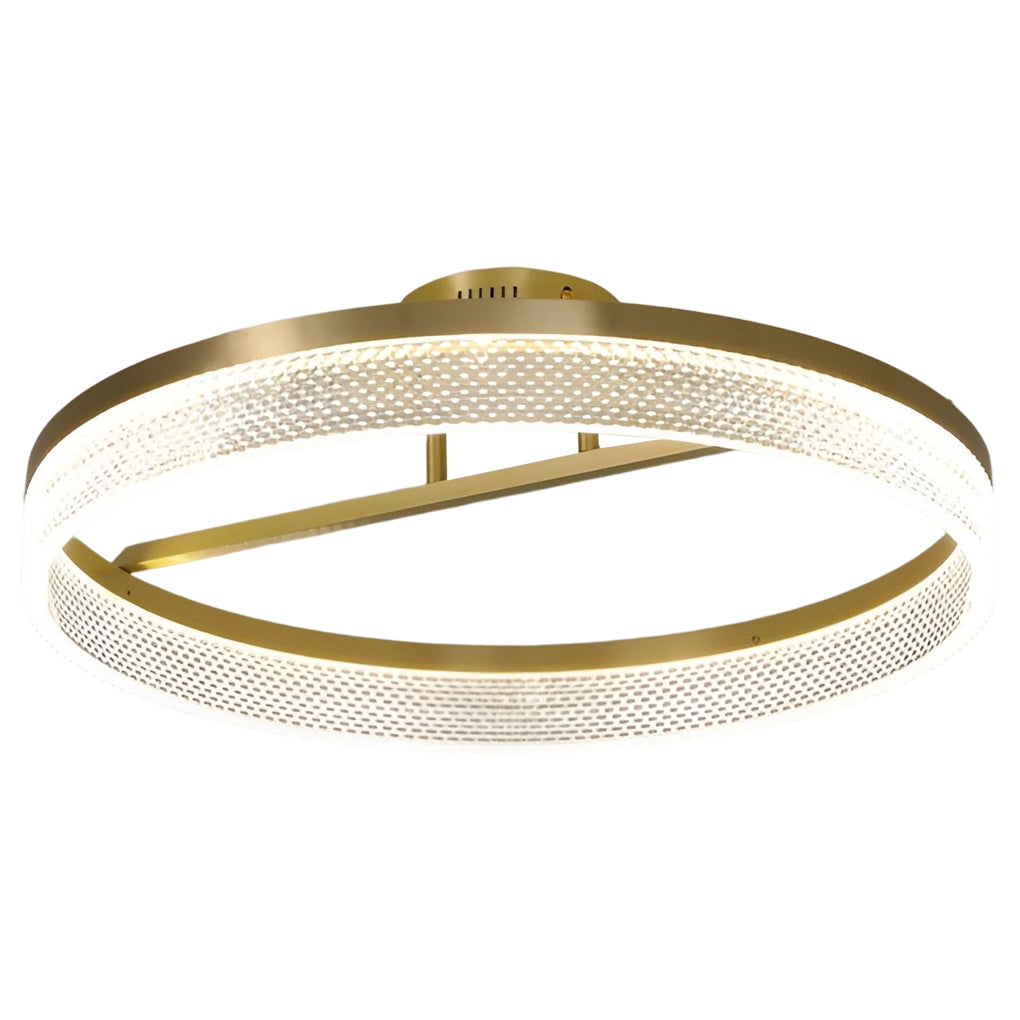 Minimalist Gold Round LED Ceiling Lamp 60W Flush Mount