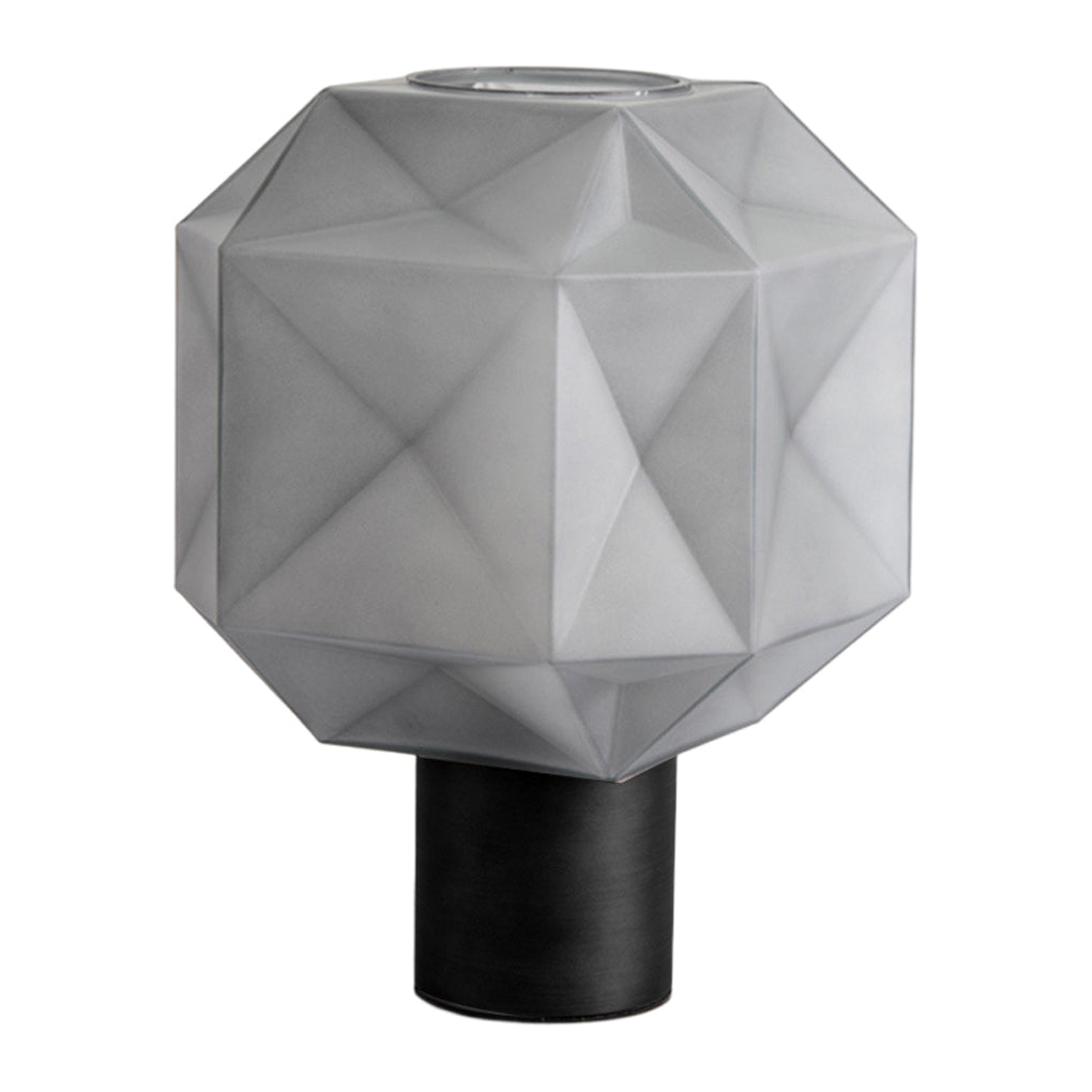 Modern 1-Light Cylinder Smoke Glass Orb Table Lamp