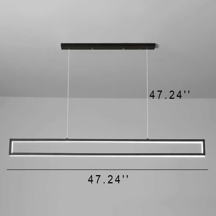 Modern Minimalist Long LED Chandelier – Sleek Lighting Fixture for Dining Room & Living Space