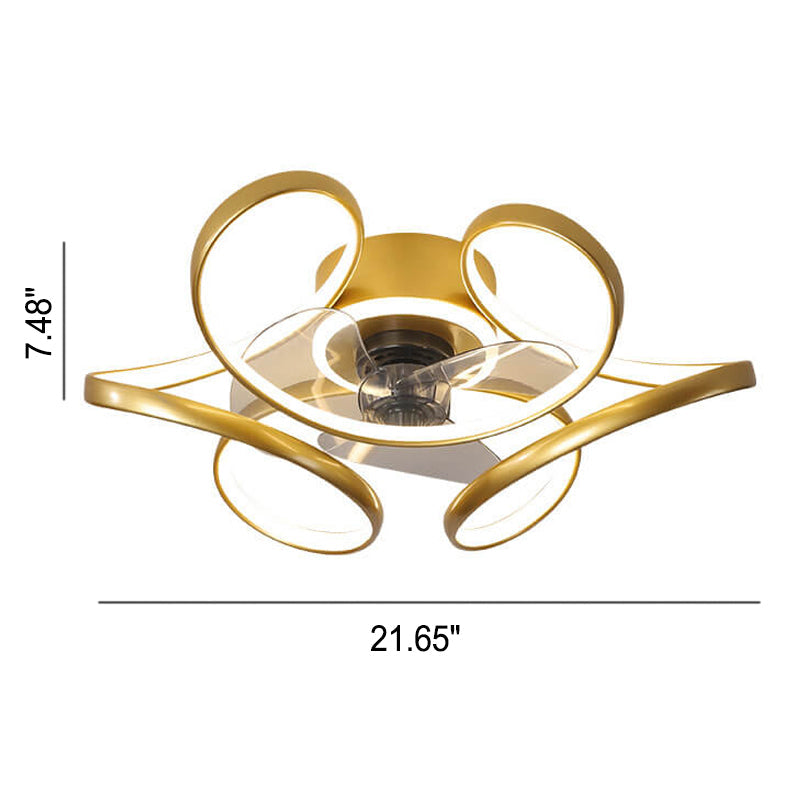 Simple Creative LED Flush Mount Fan Light - Modern Ceiling Fixture, Energy Efficient, Stylish Design, Home Lighting Solution