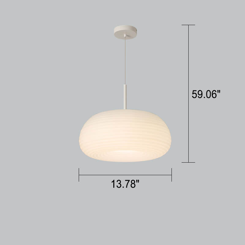 Modern Minimalist White Round Iron PE LED Pendant Light
