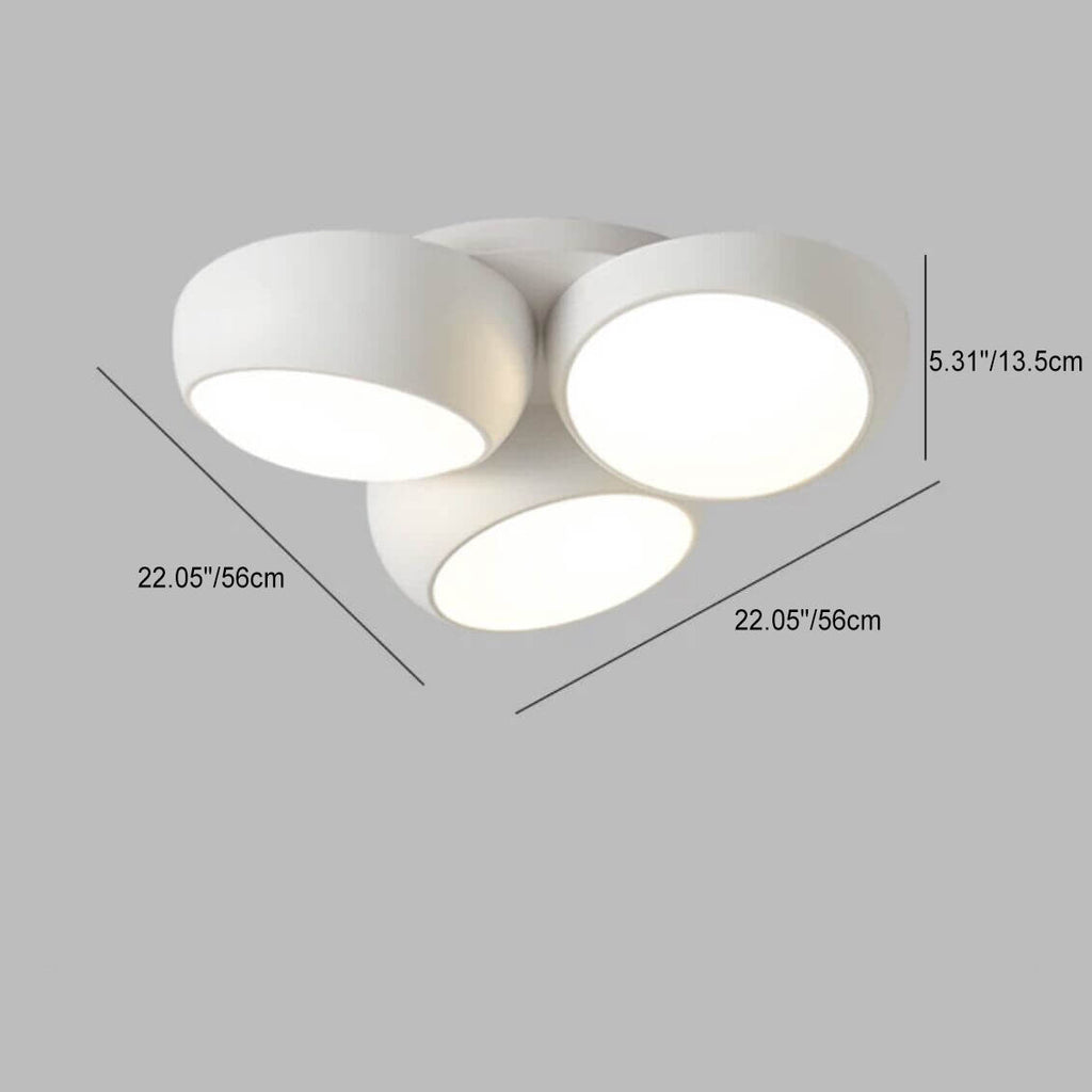 Scandinavian Modern Round LED Semi-Flush Mount Ceiling Light – Iron & Plastic Design