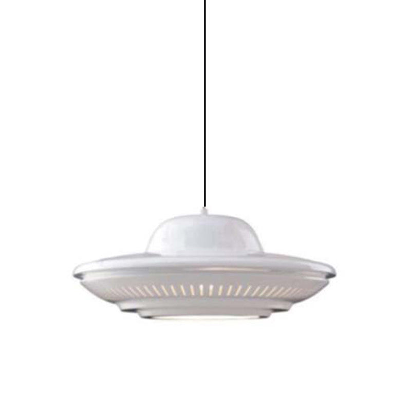 Industrial Vintage Iron Flying Saucer Pendant Light - 1-Light Fixture for Kitchen & Dining Rooms, Retro Metal Hanging Light, Edison Bulb Compatible, Rustic Home Decor