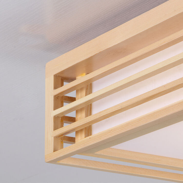 Nordic Solid Wood Square LED Tatami Ceiling Light