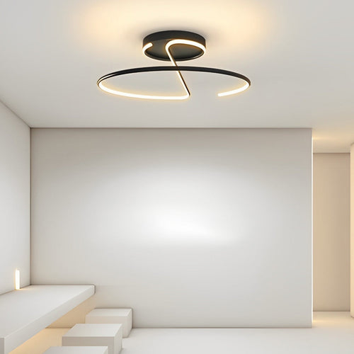 16" Sleek Wire Circular Modern LED Semi Flush Mount Ceiling Light