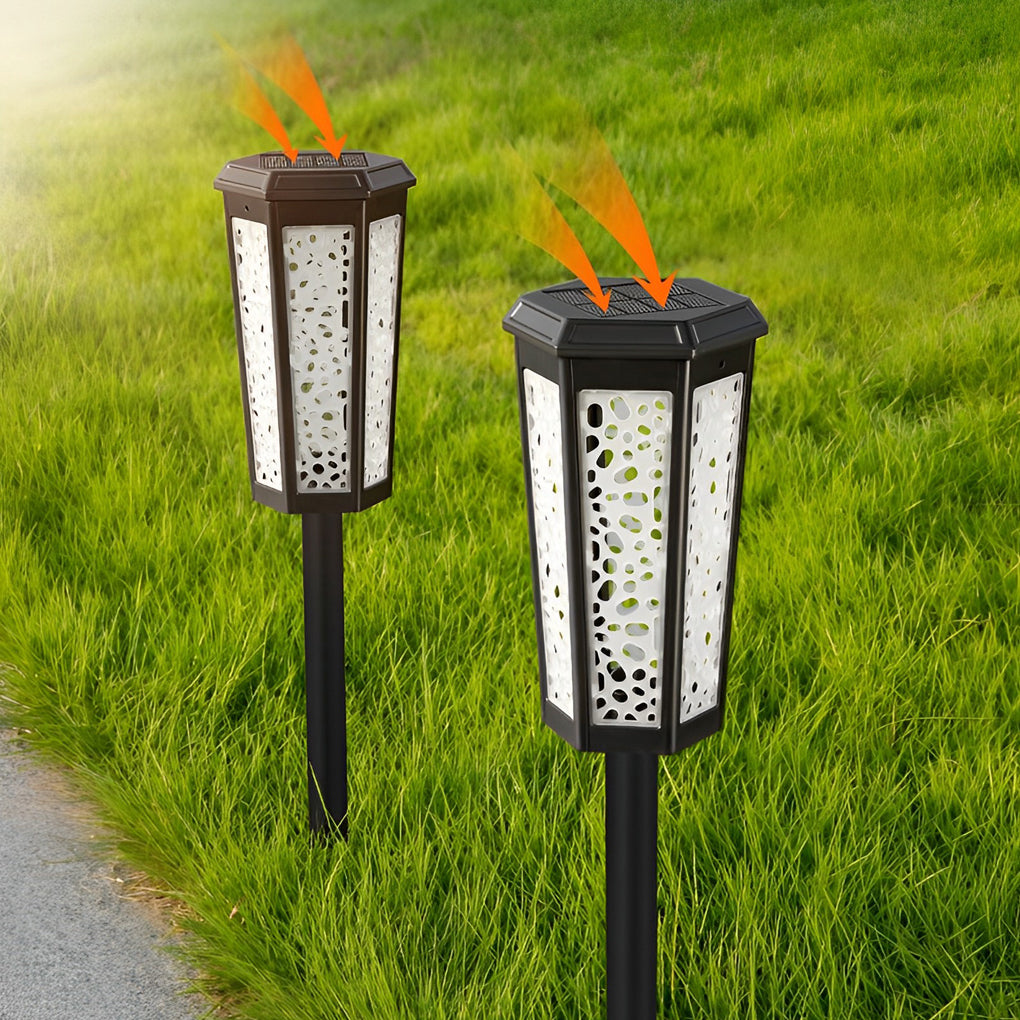 RGB Hexagon Solar Stake Light - Waterproof Outdoor Landscape Lighting