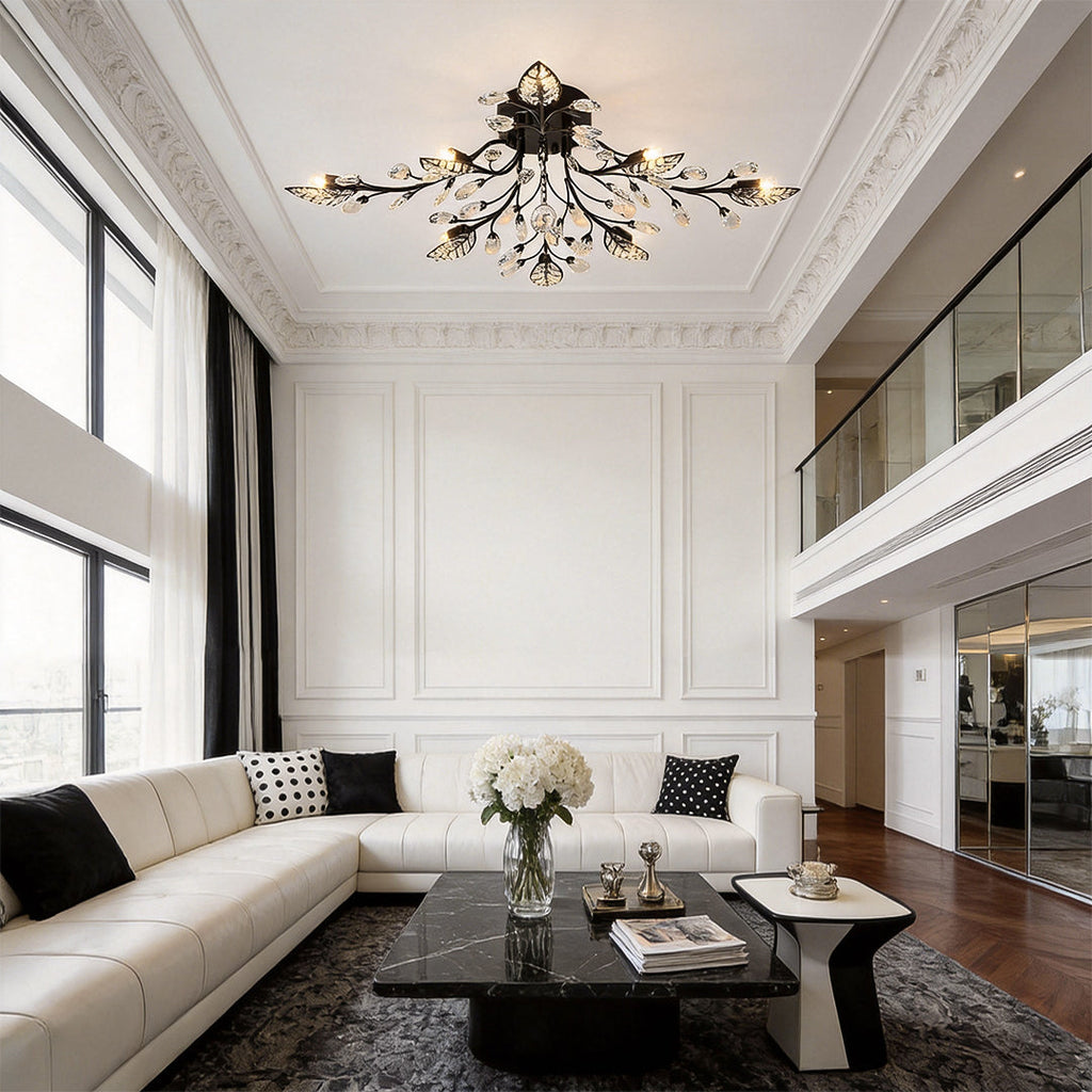 Branch Chandelier Modern Vintage Crystal LED Light Fixture