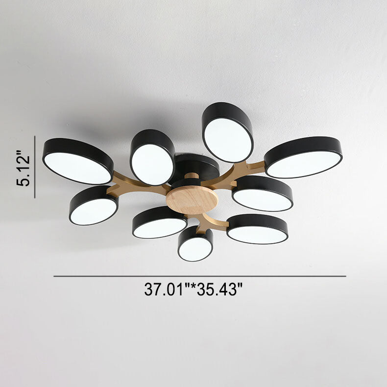Nordic Wooden Tree Branch Petal LED Ceiling Light