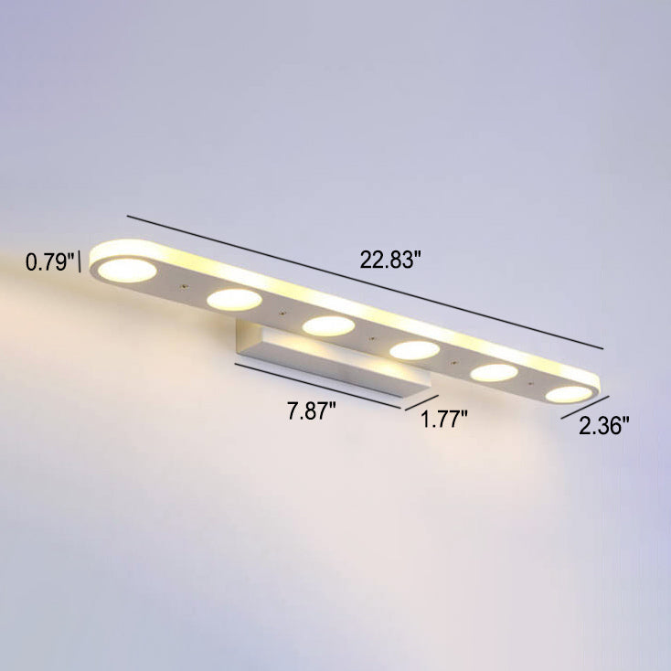 Modern White Oval Acrylic Vanity Light - 4/6 Light Wall Sconce Lamp