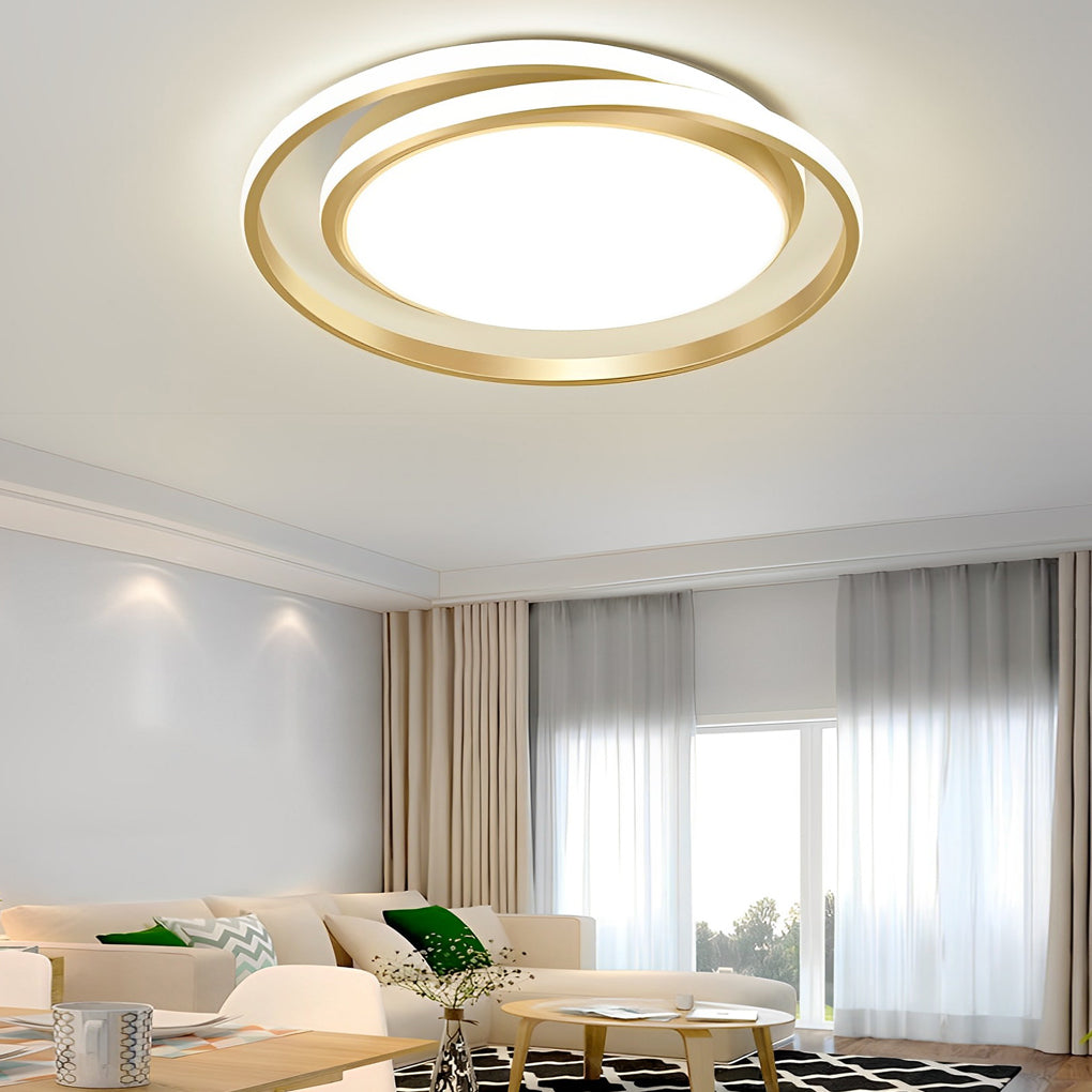 Circular LED Ceiling Light with Remote Control - Stepless Dimming Modern Design