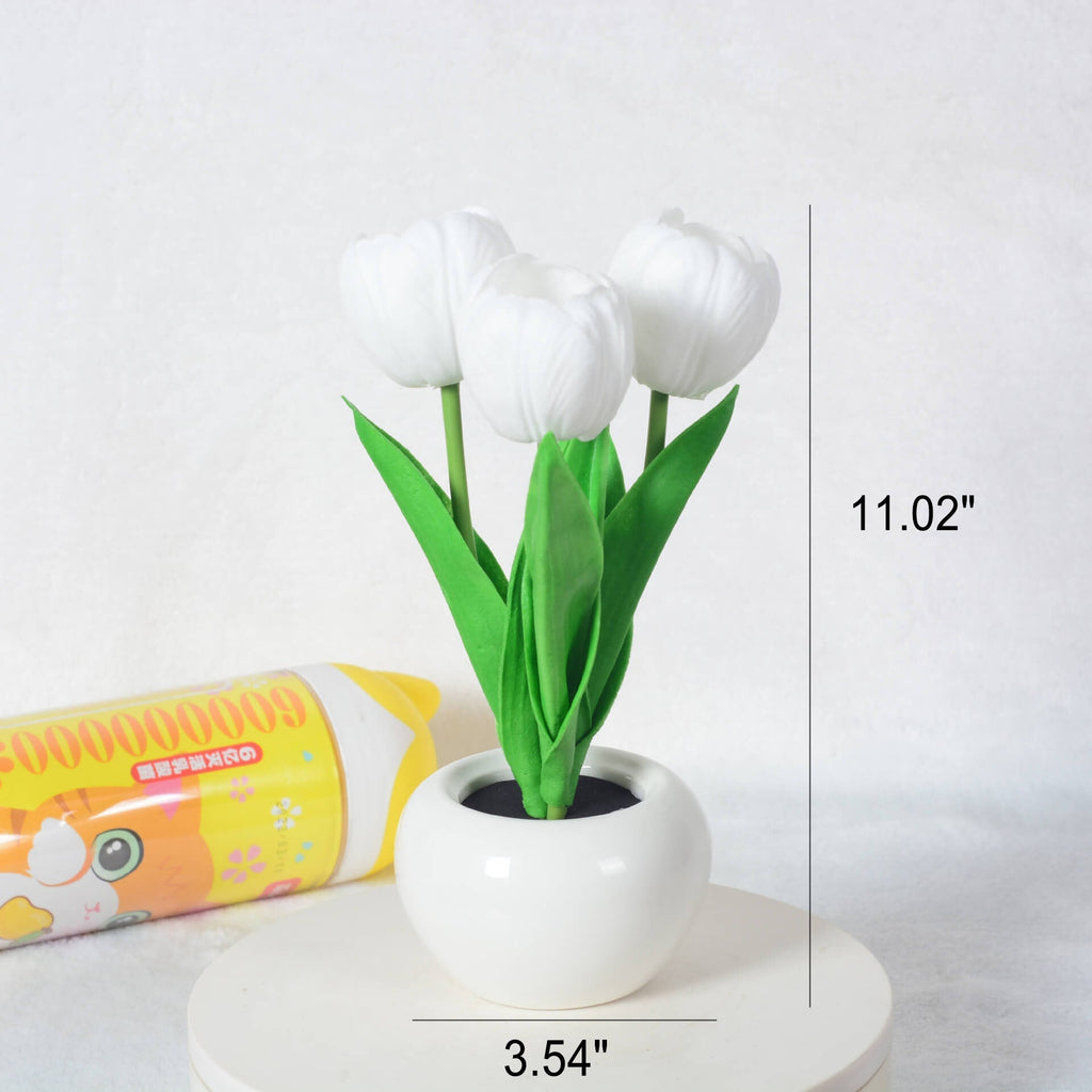 Modern Creative Simulation Tulip Peony LED Night Light Table Lamp for Bedroom, Nursery, Home Decor, Rechargeable, Decorative Lighting, Soft Ambient Light, Unique Floral Design, Gift for Women and Kids