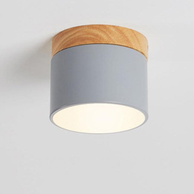 Scandinavian Macaroon LED Flush Mount Ceiling Light - Solid Color Design