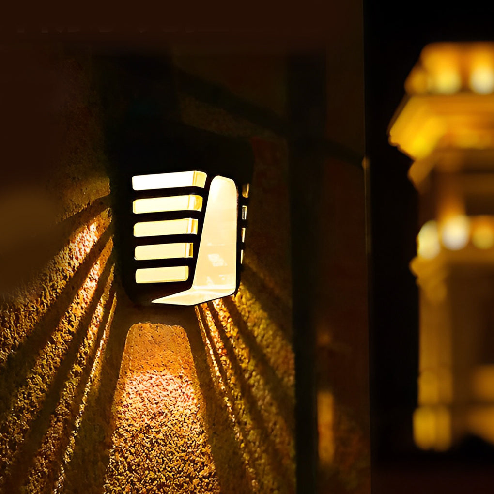Waterproof Intelligent LED Solar Outdoor Wall Lights - Modern Black Design