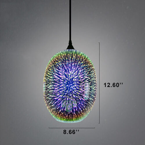 Modern 3D Stained Glass Fireworks Pendant Light - 1-Light Fixture Decor