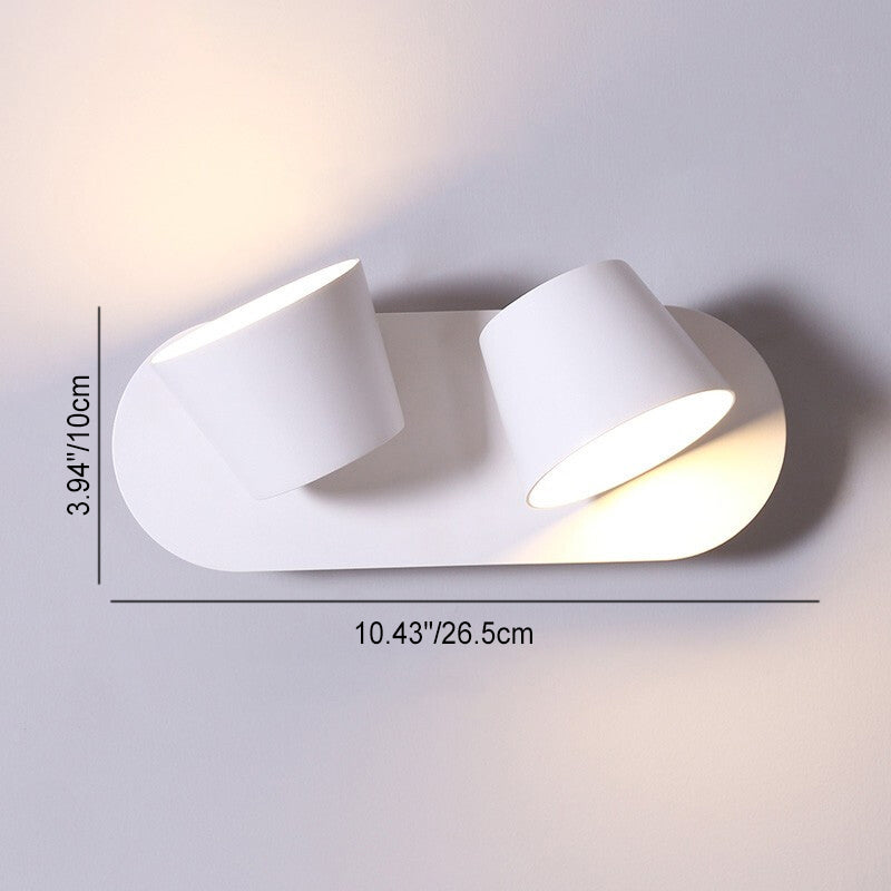 Modern Minimalist Dome LED Wall Sconce - Frosted Rotatable Aluminum Lamp for Bedroom Reading