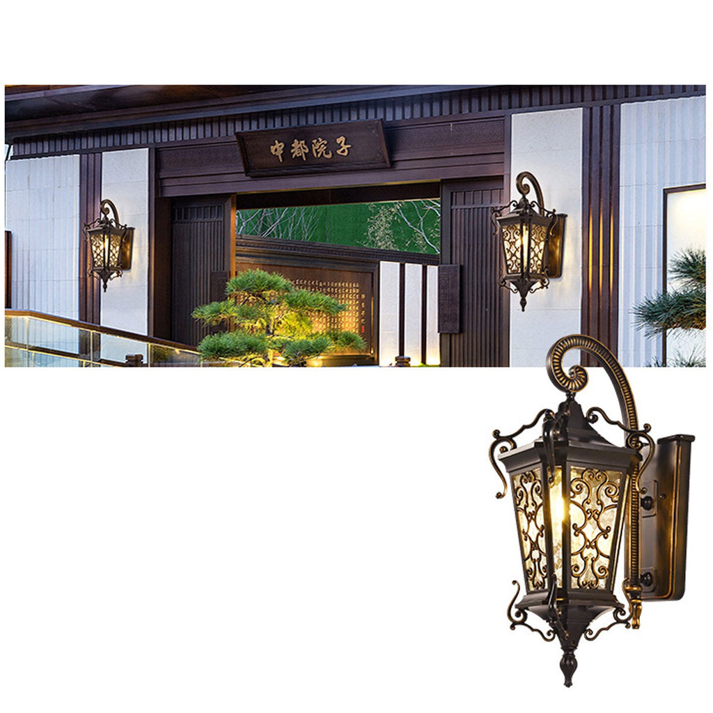 European Palace Outdoor Waterproof Wall Sconce Lamp - 1-Light Decorative Fixture for Gardens and Patios