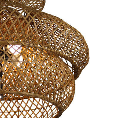 Retro Rattan 3 Layer 4/6 Light Chandelier - Boho Style Ceiling Fixture