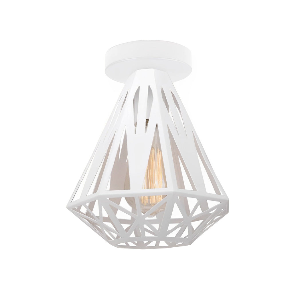 Retro Iron Cage LED Ceiling Light Fixture - American Style Pendant Lighting