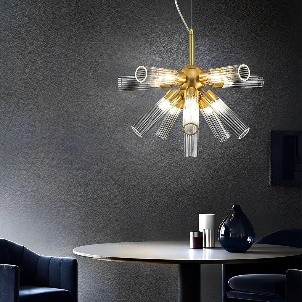Acrylic Tube Dimming Sputnik Chandelier - 3 Step Lighting Modern Fixture
