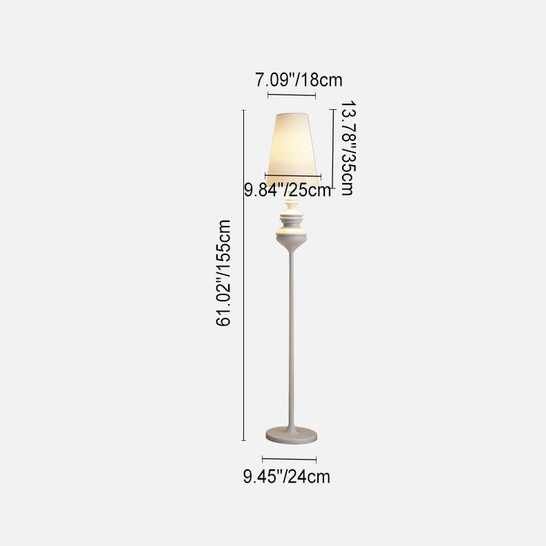 Modern Transitional Fabric Cone Iron Base Floor Lamp - 1-Light for Living Room