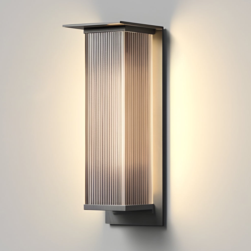 Rectangular Waterproof LED Solar Wall Sconce Lighting - 3W Modern Outdoor Fixture