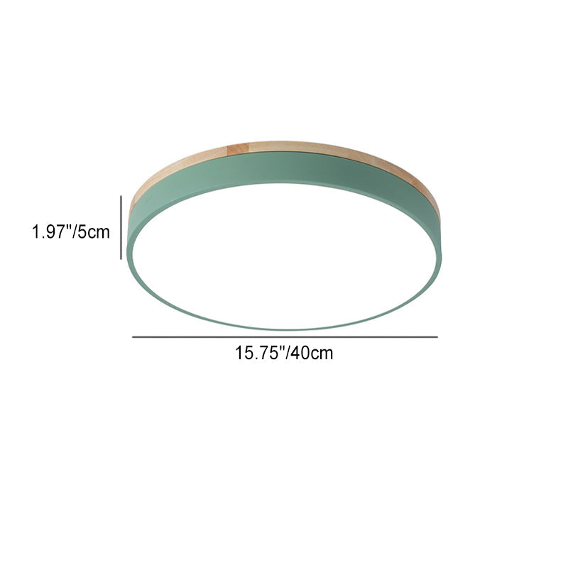 Modern Minimalist Macaron Acrylic LED Flush Mount Ceiling Light for Bedroom