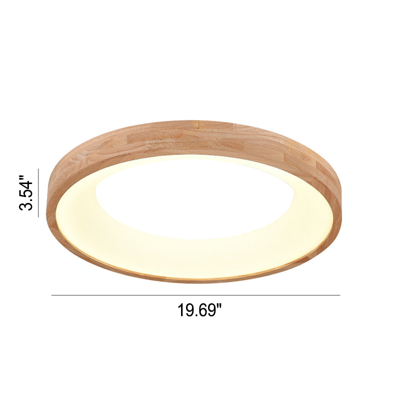 Nordic Minimalist Log Round LED Flush Mount Ceiling Light