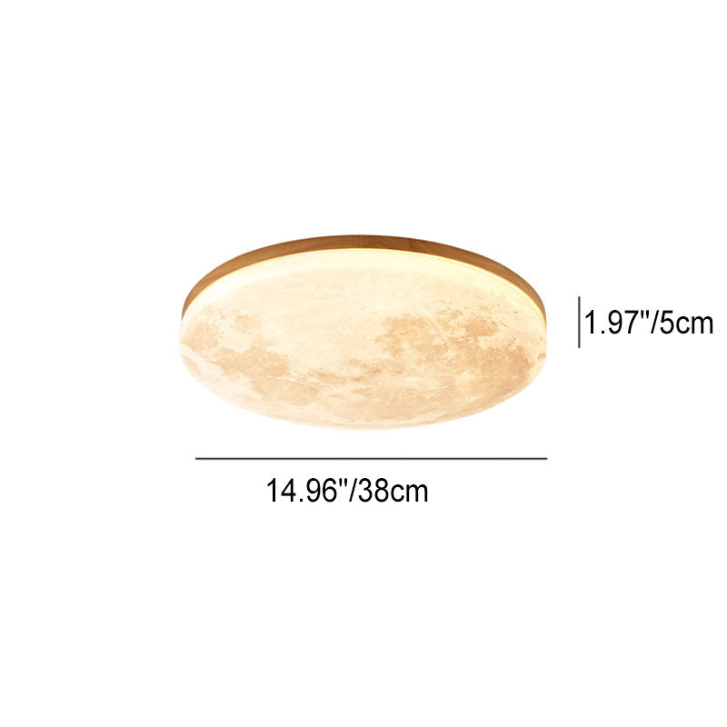 Modern Minimalist LED Flush Mount Ceiling Light - Round PVC Acrylic Moon Design for Living Room