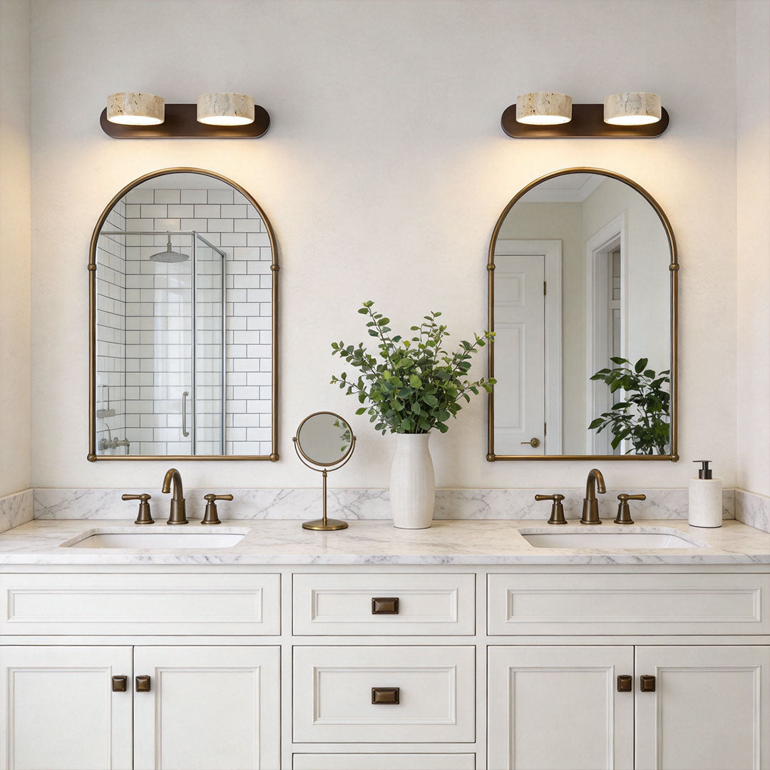 Vanity Bar Light Sconce Japanese Vintage Travertine LED Light, Wall Sconce Lighting, Bathroom Vanity Fixtures, Decorative LED Wall Lamp, Retro Japanese Home Decor, Rustic Travertine Lighting, Modern Vintage Wall Light, Energy Efficient LED Vanity Sconce,