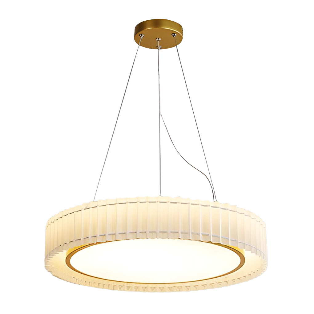 Circular Pleated 3-Step Dimming LED Nordic Ceiling Chandelier